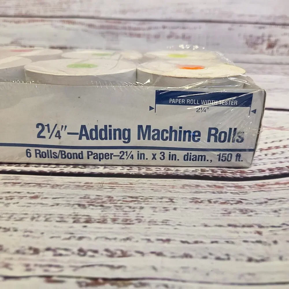 Lot of 8 Adding Machine Calculator paper Rolls 2 1/4 Inch Mixed